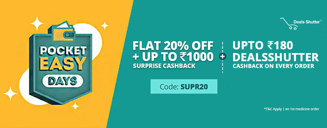 PharmEasy Offers- Extra Rs.180 Cashback With Dealsshutter Coupons